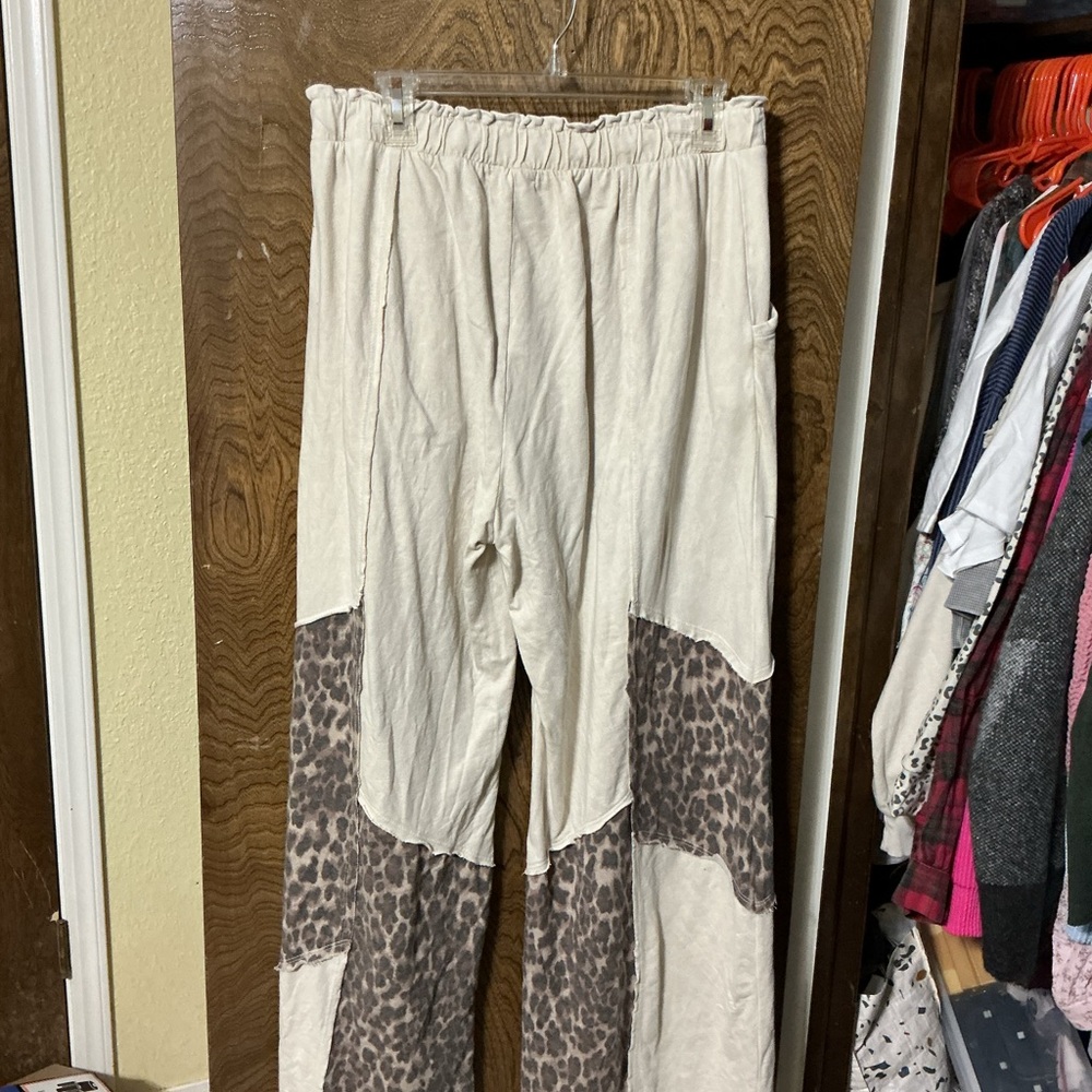 J.HER Leopard Print Patchwork Pants